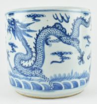 BLUE AND WHITE "DRAGON" JARDINIERE CENSER 双龙戏珠香炉