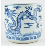 BLUE AND WHITE "DRAGON" JARDINIERE CENSER 双龙戏珠香炉