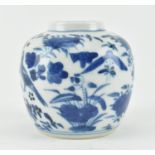 SMALL BLUE AND WHITE CERAMIC GINGER JAR, KANGXI MARK