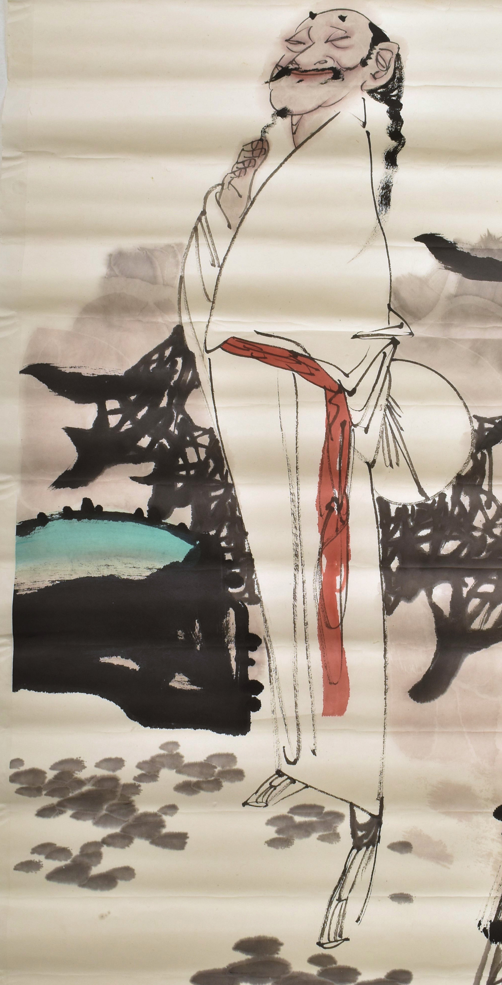 XUAN BING - FIGURE IN LANDSCAPE 宣兵 板桥诗意图 - Image 2 of 6