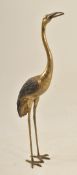 20TH CENTURY LARGE BRASS CRANE FIGURINE 铜 仙鹤