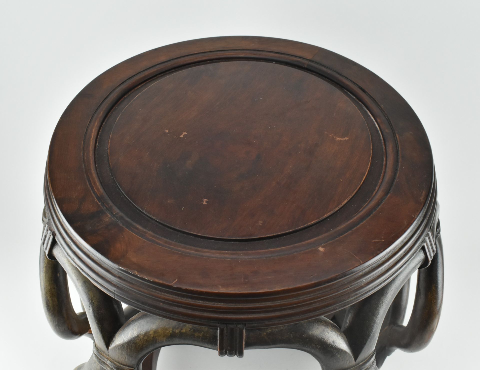 QING OR LATER WOODEN DRUM STOOL 清末 实木鼓座 - Image 3 of 6