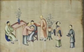QING DYNASTY CHINESE RICE PAPER PAINTING 清 通草纸画