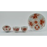 GROUP OF 4 GUANGXU "SAN DUO" CUPS AND PLATES 光绪 “三多”茶杯盘子