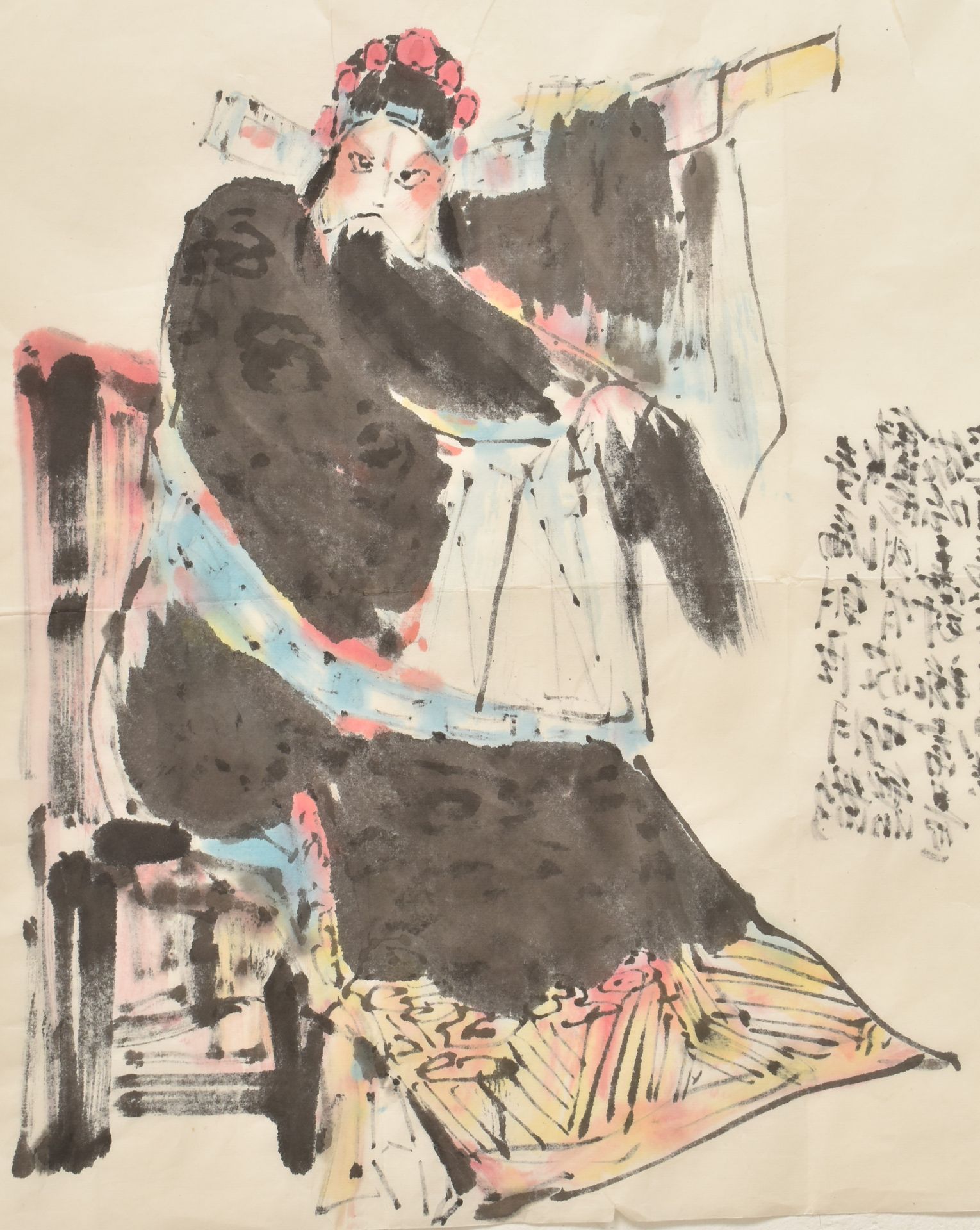 UNKNOWN - TWO PAINTINGS OF BEIJING OPERA CHARACTERS 京剧人物 - Bild 5 aus 10