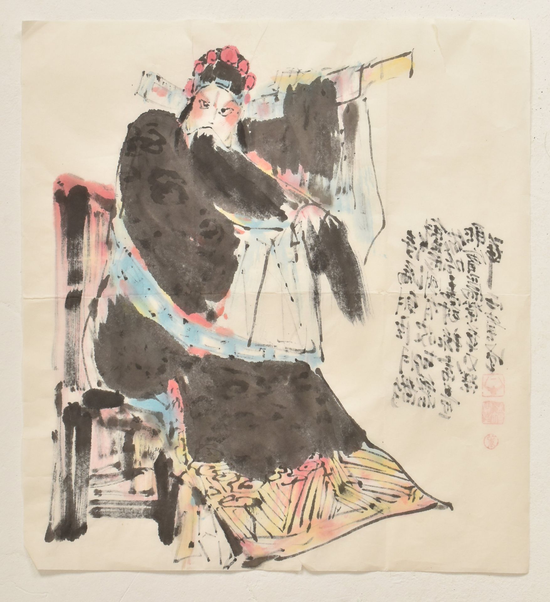 UNKNOWN - TWO PAINTINGS OF BEIJING OPERA CHARACTERS 京剧人物 - Image 2 of 10