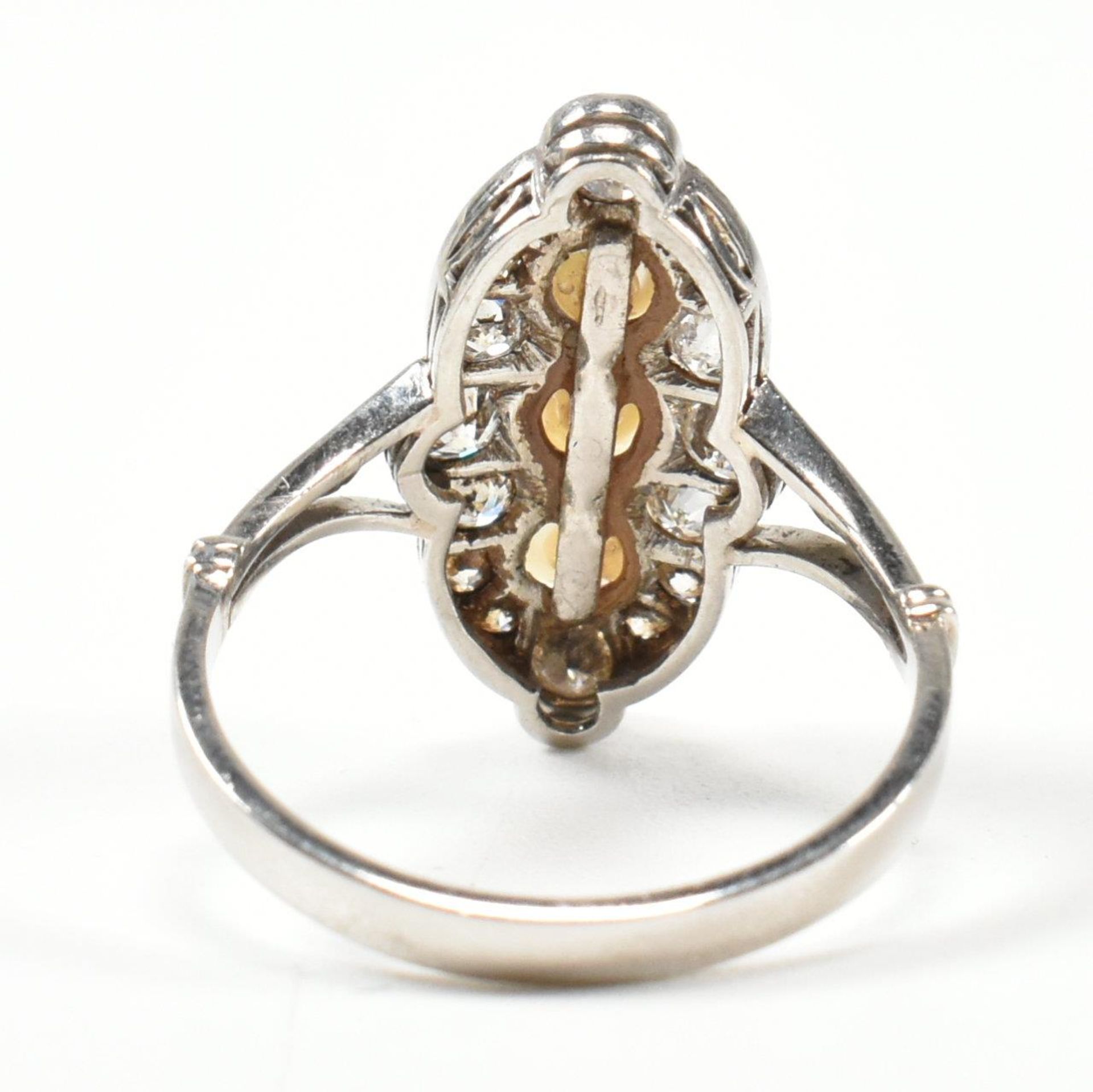 CASED PEARL & DIAMOND MARQUISE RING - Image 2 of 6