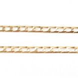 ITALIAN HALLMARKED 9CT GOLD FLAT CURB LINK CHAIN NECKLACE