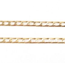 ITALIAN HALLMARKED 9CT GOLD FLAT CURB LINK CHAIN NECKLACE