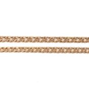 ITALIAN 9CT GOLD DOUBLE CURB LINK FANCY CHAIN NECKLACE