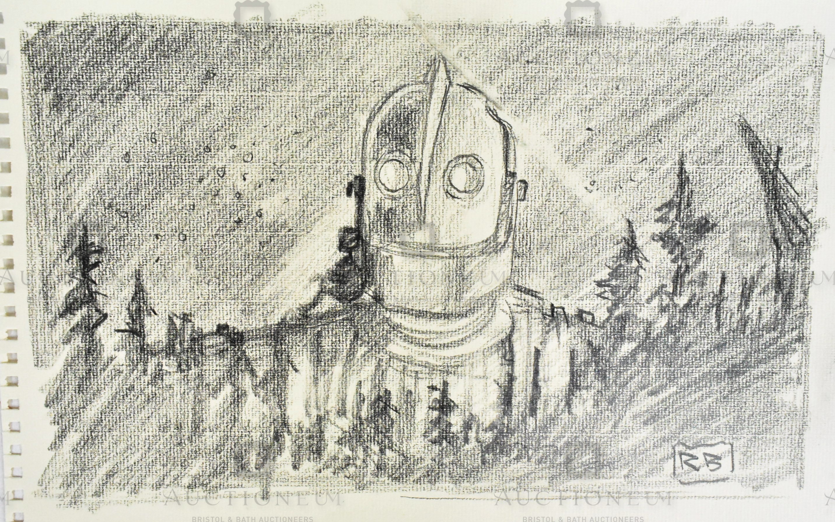 THE IRON GIANT - ORIGINAL DRAWING BY RICHARD BAZLEY - Image 2 of 3