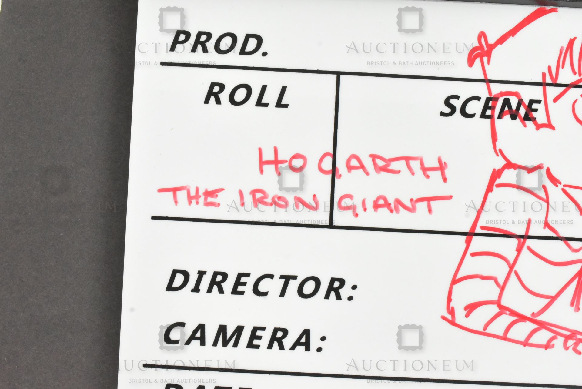 THE IRON GIANT - CLAPPERBOARD SIGNED & SKETCHED BY BAZLEY - Image 3 of 5