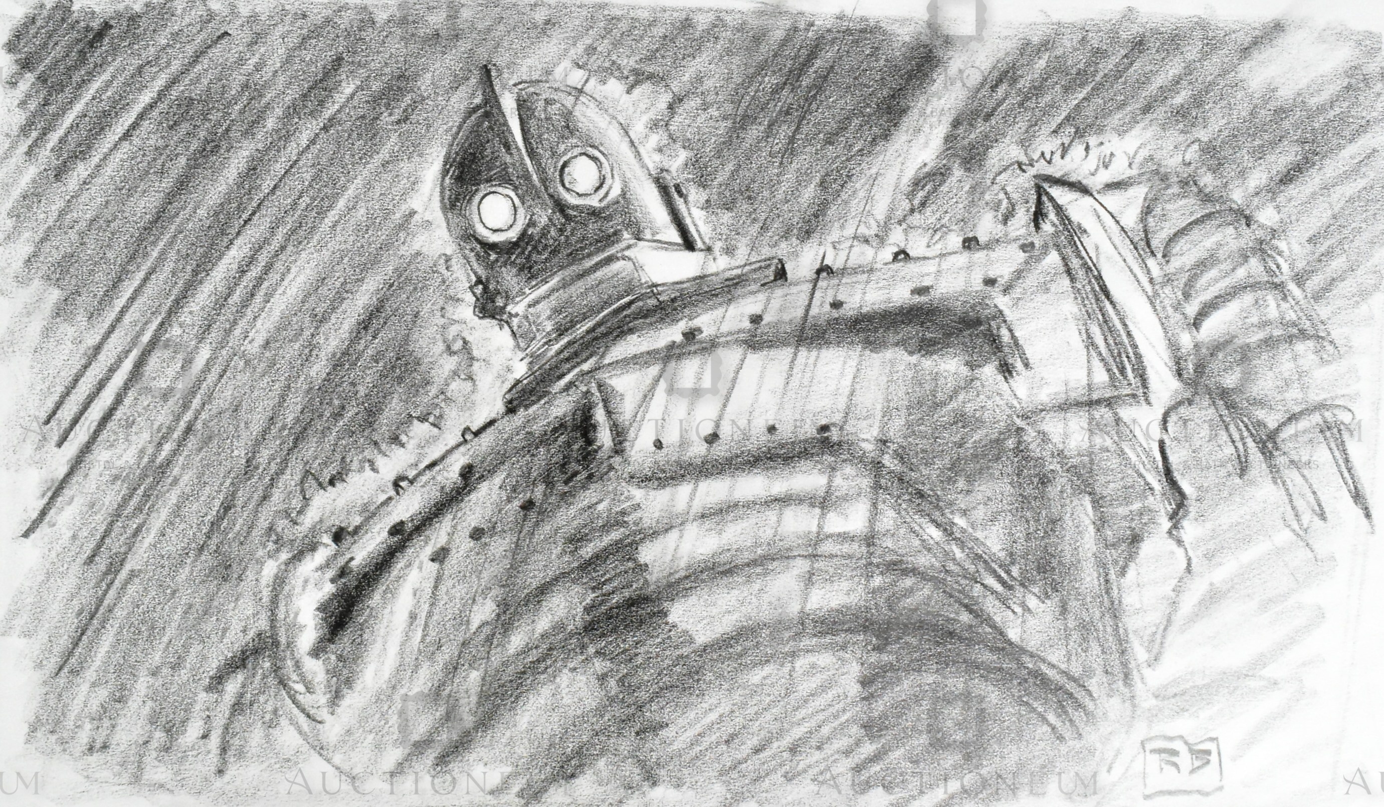 THE IRON GIANT - ORIGINAL DRAWING BY RICHARD BAZLEY - Image 2 of 3