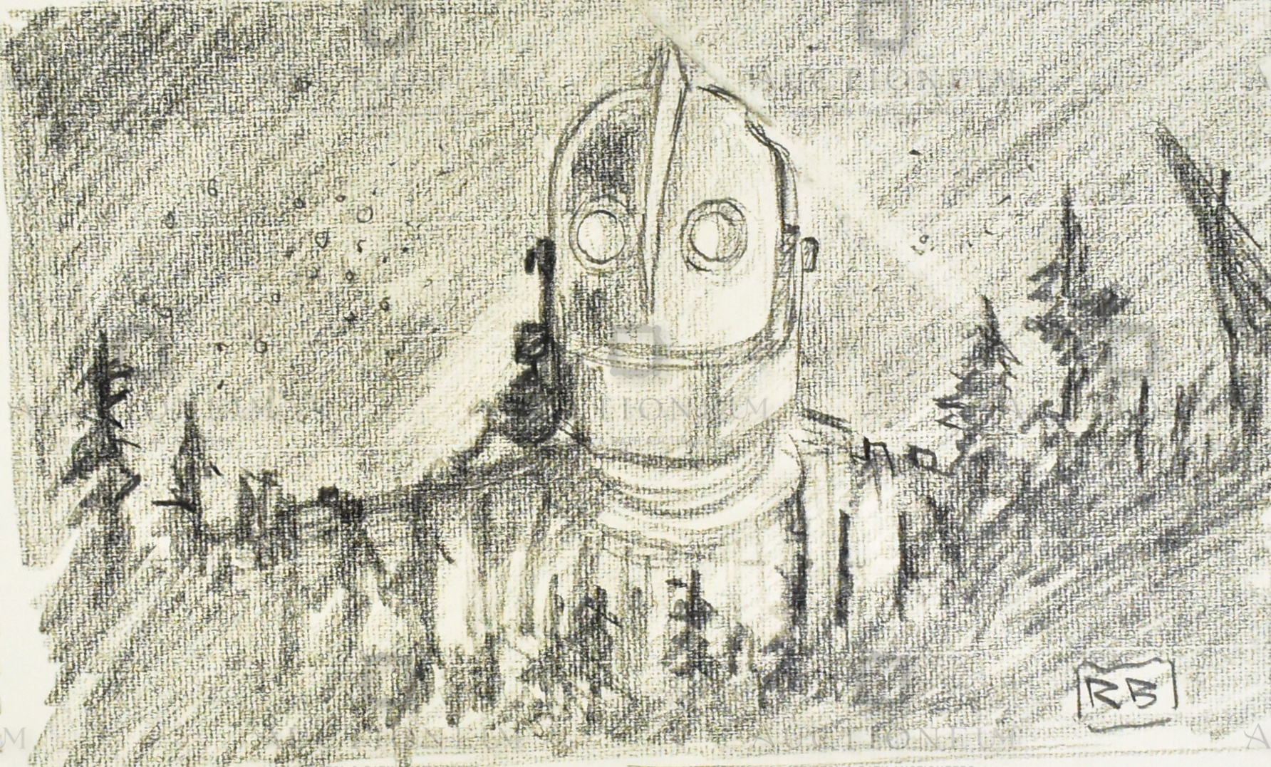 THE IRON GIANT - ORIGINAL DRAWING BY RICHARD BAZLEY