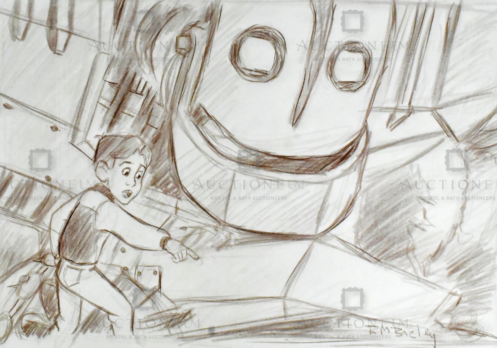 THE IRON GIANT - ORIGINAL DRAWING BY RICHARD BAZLEY