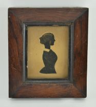 19TH CENTURY VICTORIAN SILHOUETTE DRAWING OF A LADY