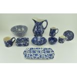 SELECTION OF BLUE AND WHITE BURLEIGH CERAMIC TABLEWARES