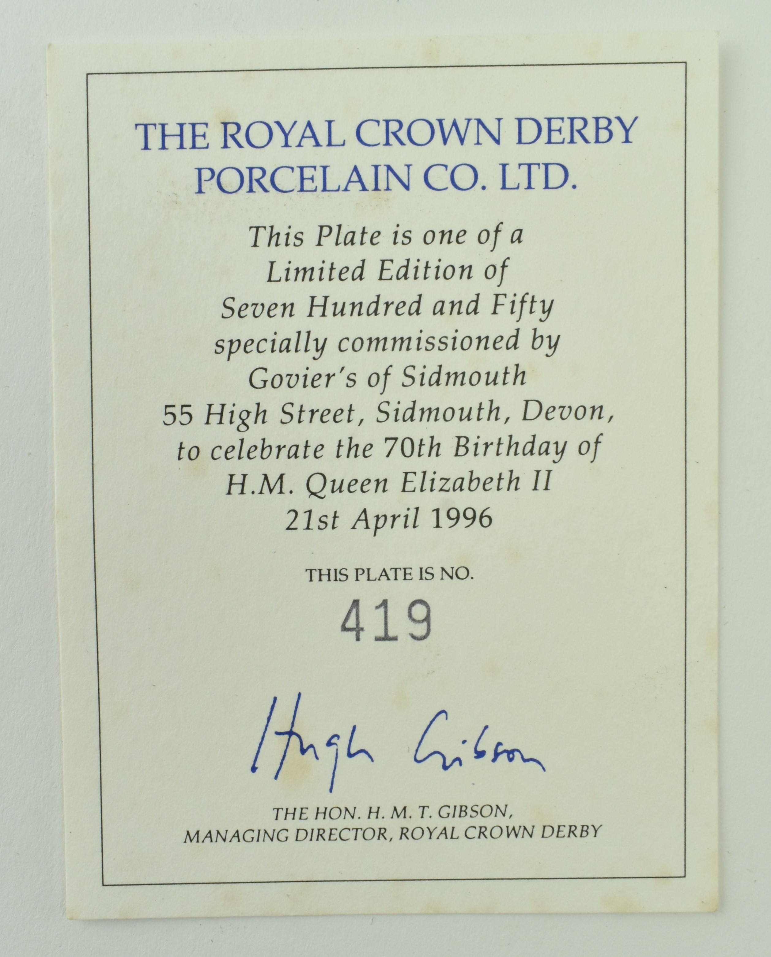 ROYAL CROWN DERBY - COLLECTION OF CHINA CABINET PLATES - Image 9 of 10