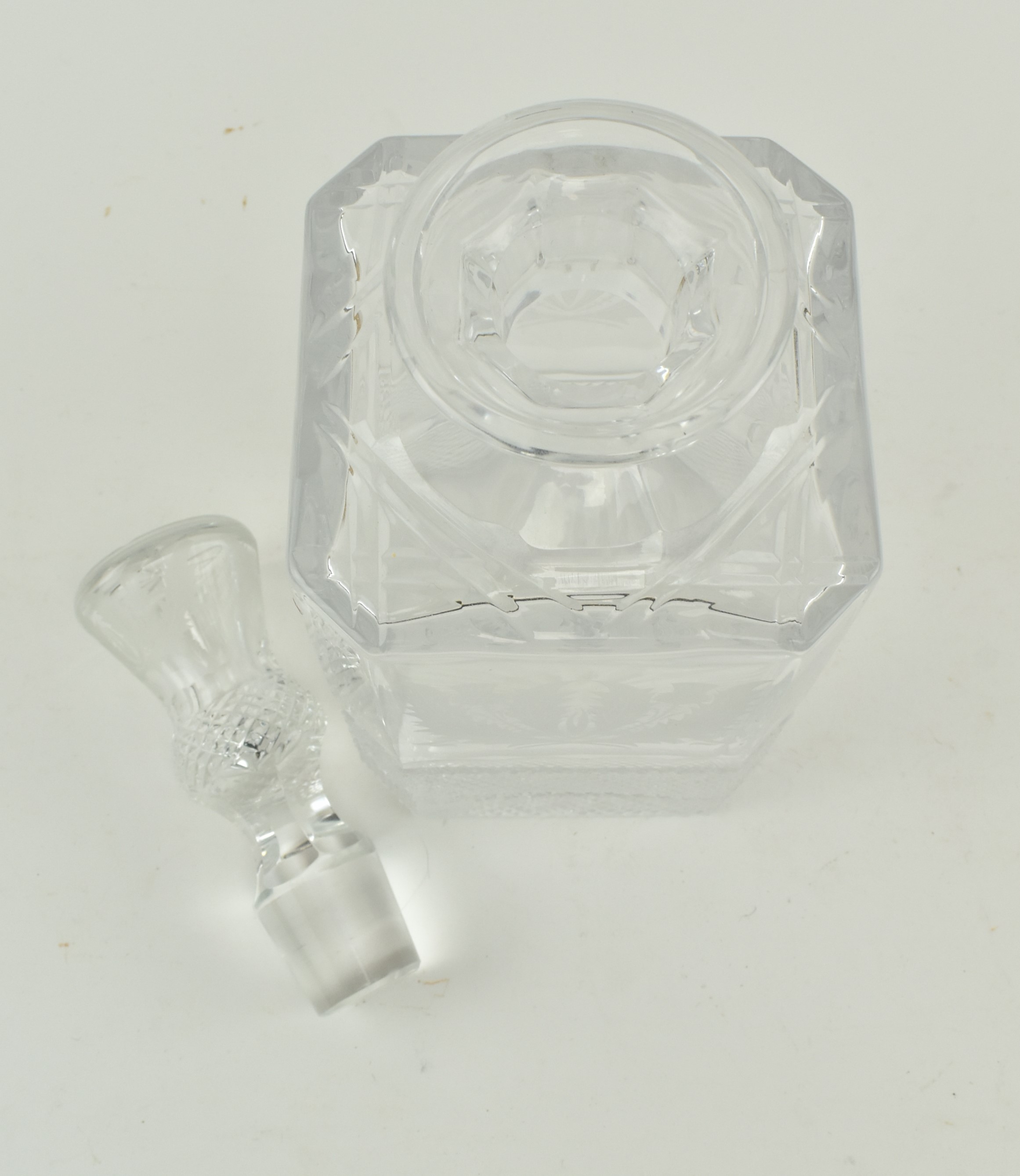 EDINBURGH CRYSTAL - SQUARE THISTLE DECANTER AND TUMBLERS - Image 3 of 6