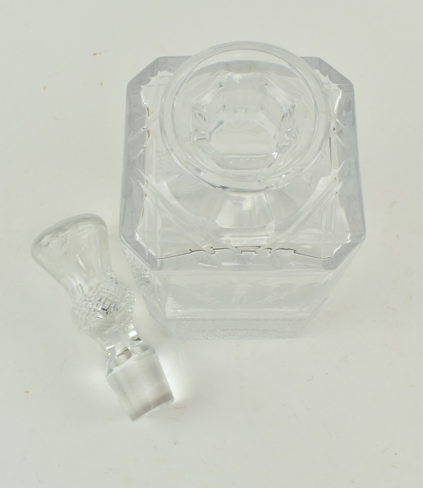 EDINBURGH CRYSTAL - SQUARE THISTLE DECANTER AND TUMBLERS - Image 3 of 6