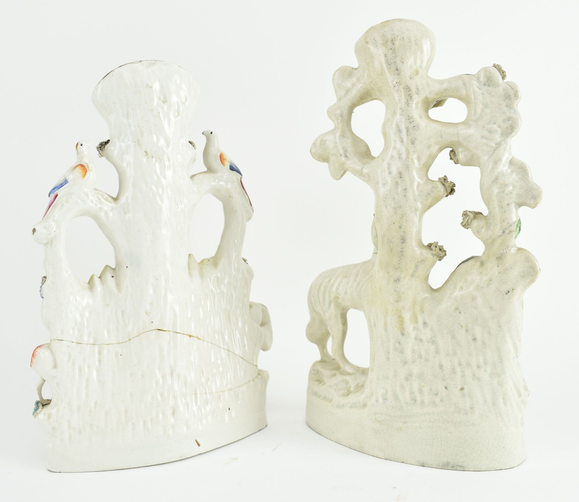 COLLECTION OF FIVE STAFFORDSHIRE SPILL VASES AND FIGURINES - Image 9 of 13