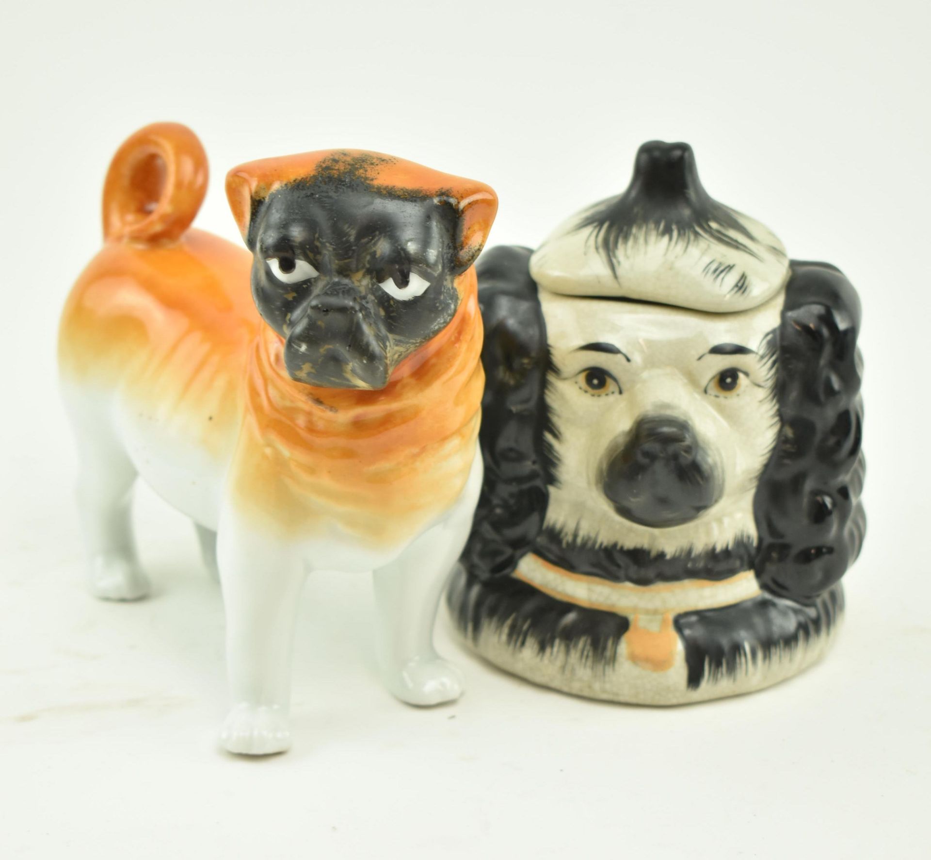 GROUP OF EIGHT 19TH CENTURY STAFFORDSHIRE DOGS & PITCHERS - Image 15 of 19