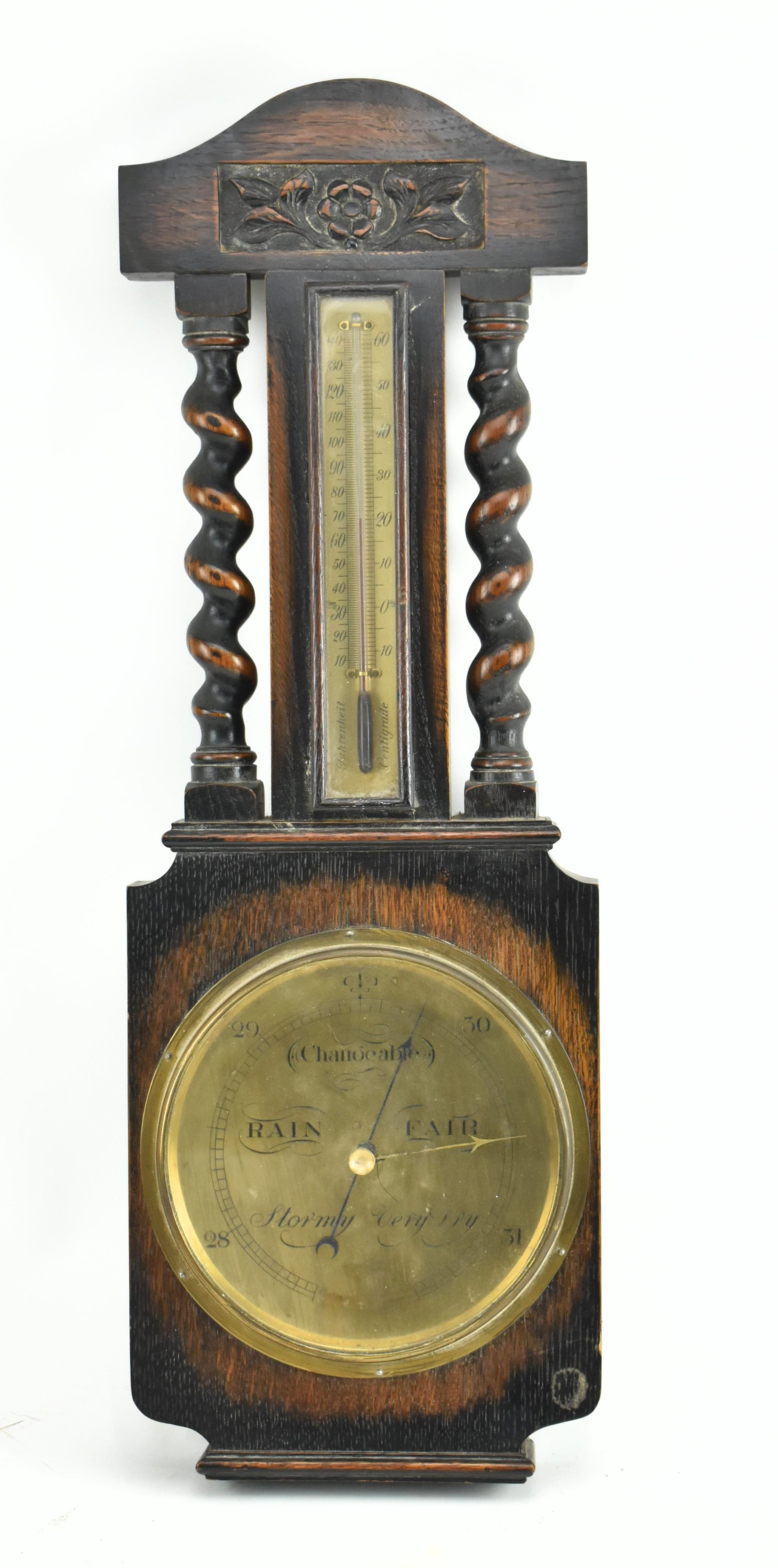 SHORT & MASON VICTORIAN MAHOGANY CASED WALL BAROMETER