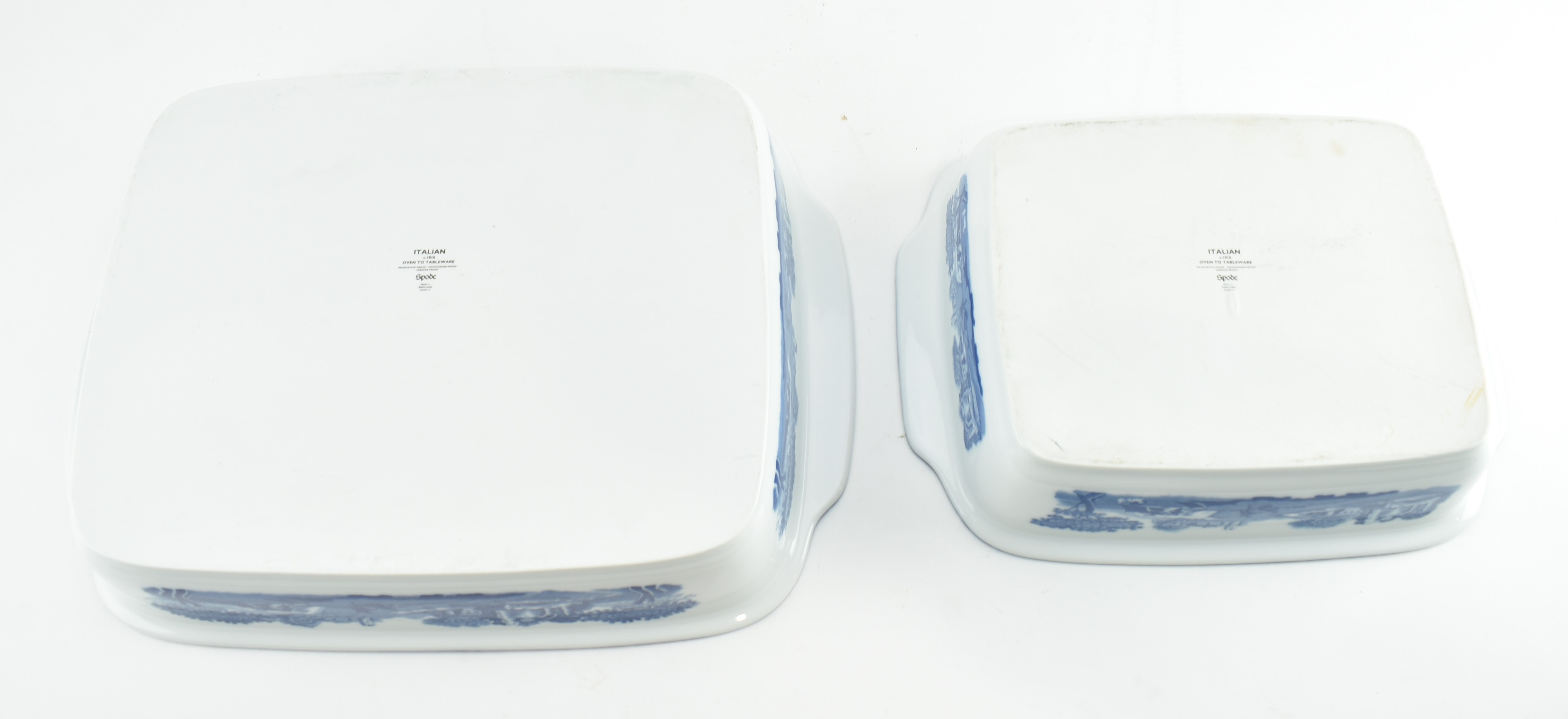 SPODE & BURSLEM - BLUE AND WHITE BAKING DISHES & TUREEN - Image 5 of 12