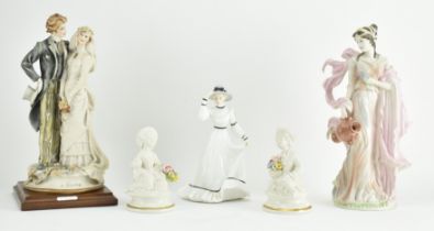 7 PORCELAIN FIGURINES BY CAPODIMONTE/WEDGWOOD/FRANCESCA