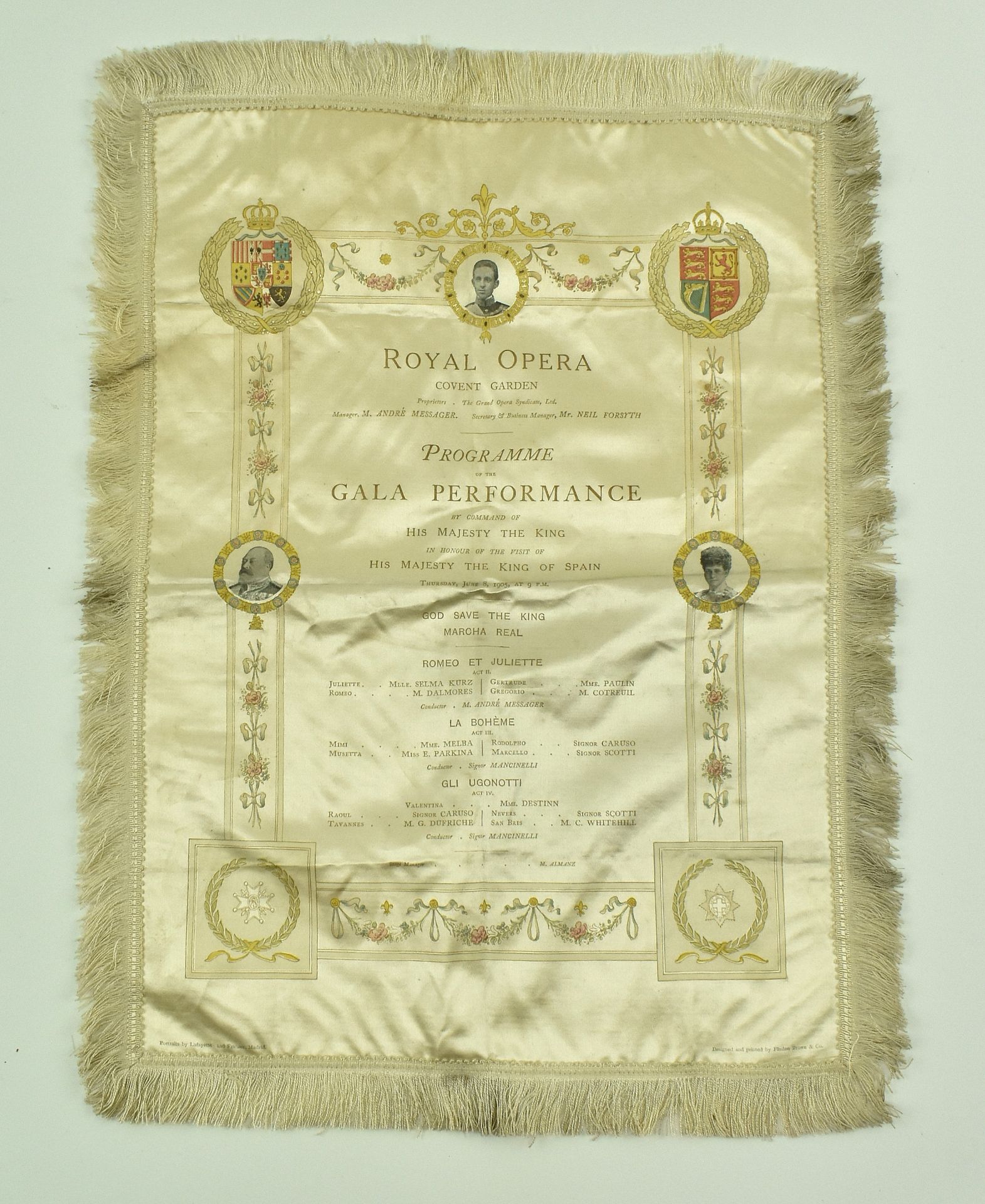 1905 SILK PROGRAMME FOR ROYAL GALA PERFORMANCE