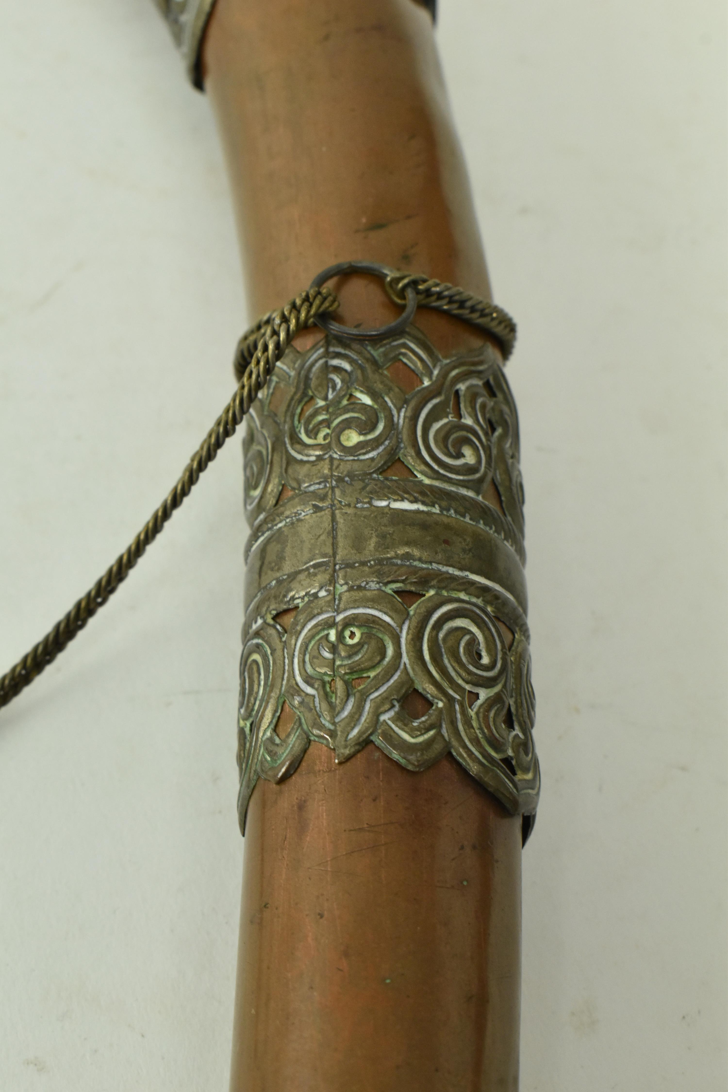 TIBETAN 19TH CENTURY RKANGLING COPPER & BRASS HORN - Image 7 of 7