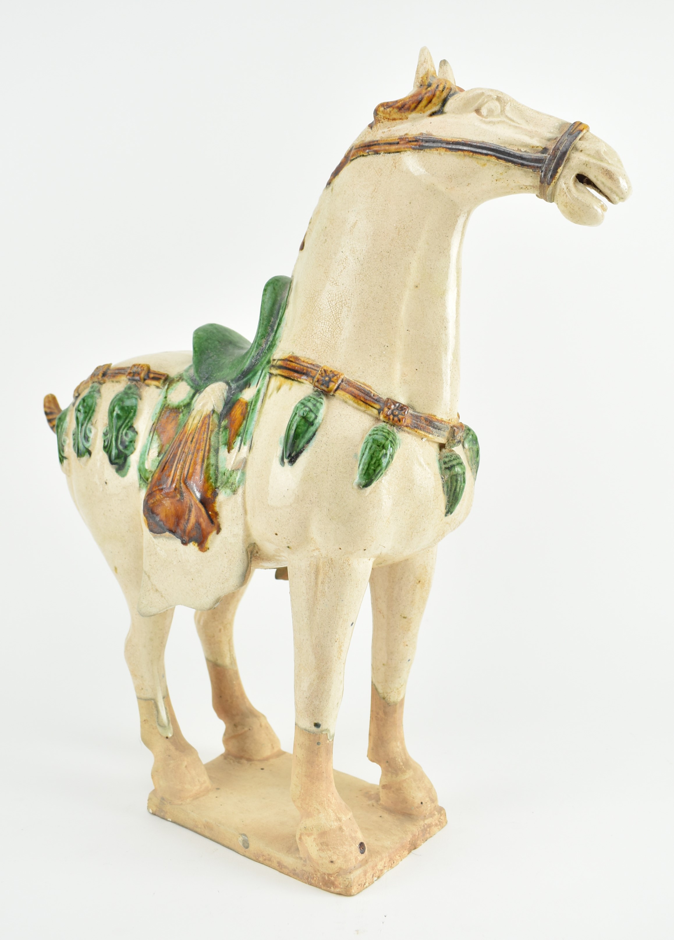 20TH CENTURY TANG SANCAI STYLE EARTHENWARE HORSE