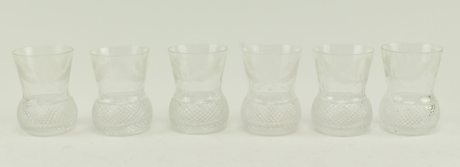 EDINBURGH CRYSTAL - SQUARE THISTLE DECANTER AND TUMBLERS - Image 4 of 6