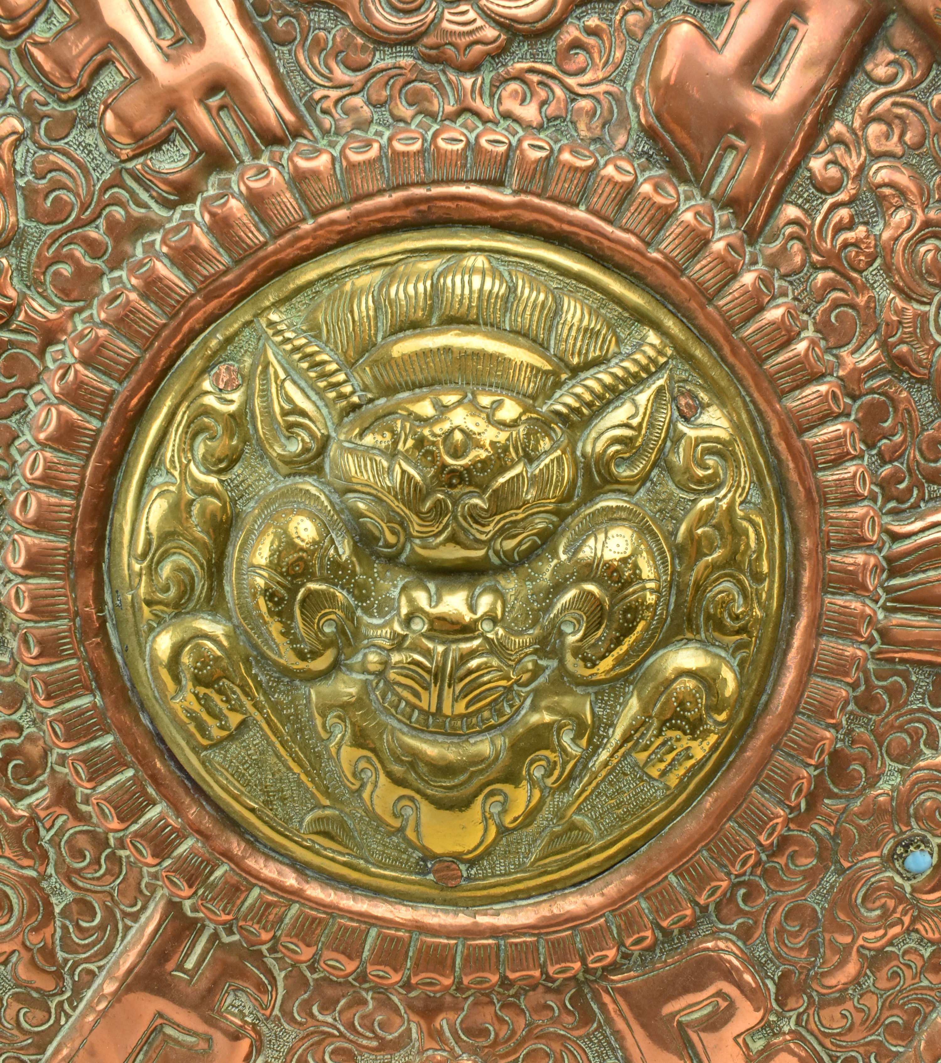 TIBETAN COPPER AND BRASS DRAGON AND CHARGER - Image 2 of 5