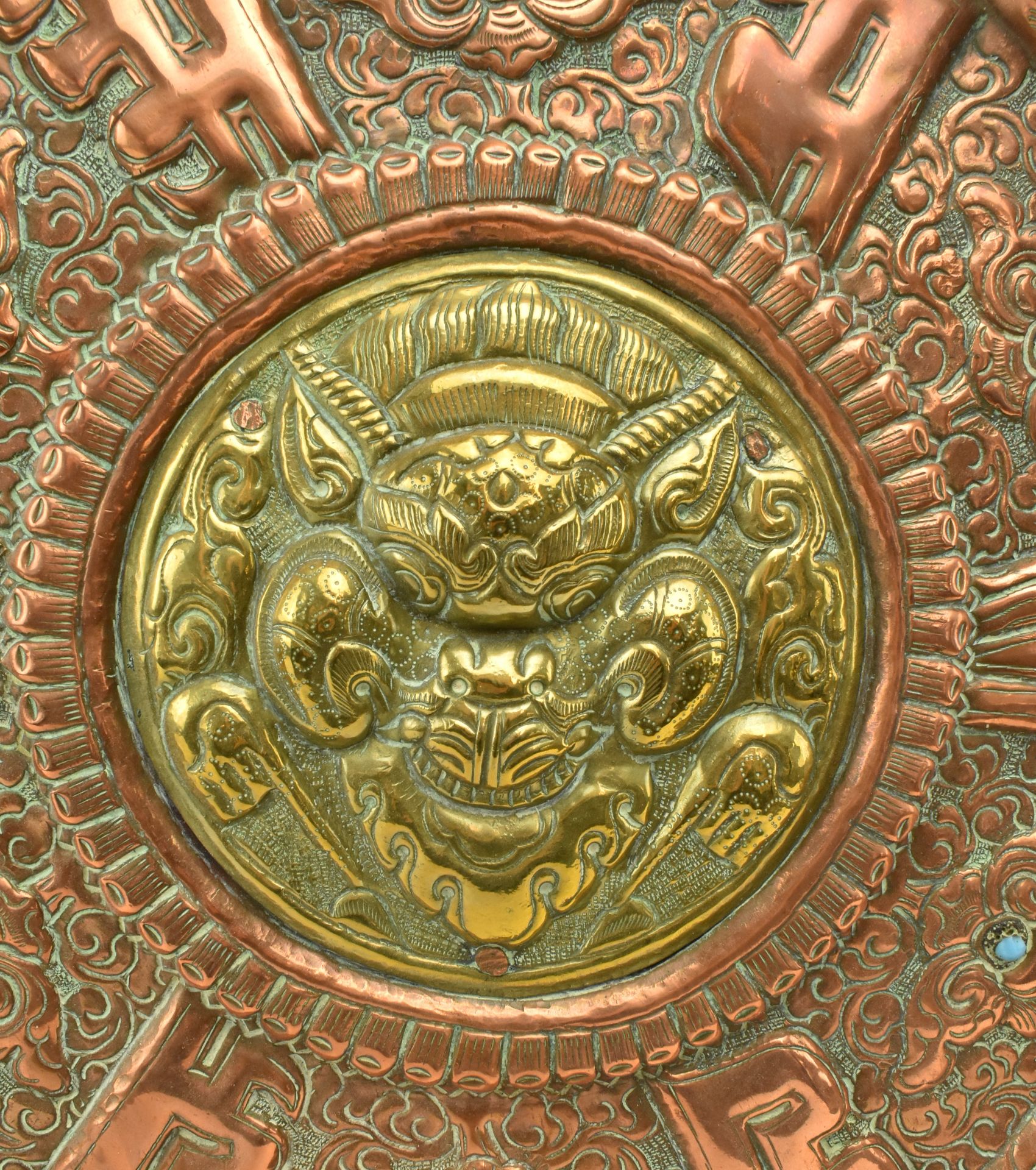 TIBETAN COPPER AND BRASS DRAGON AND CHARGER - Image 2 of 5