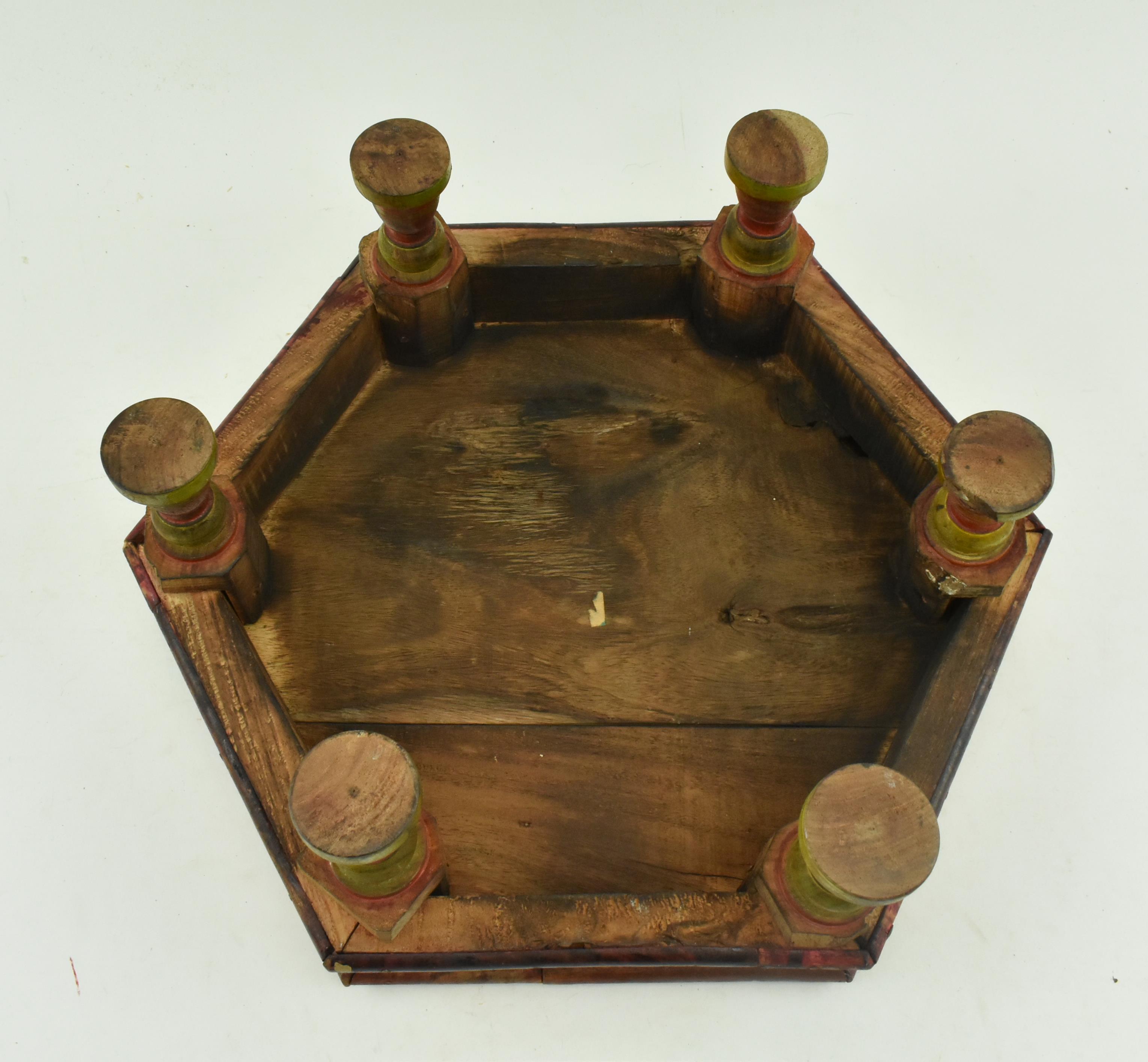 SMALL LOW INDIAN WOOD & HAMMERED BRASS SIDE TABLE - Image 5 of 5
