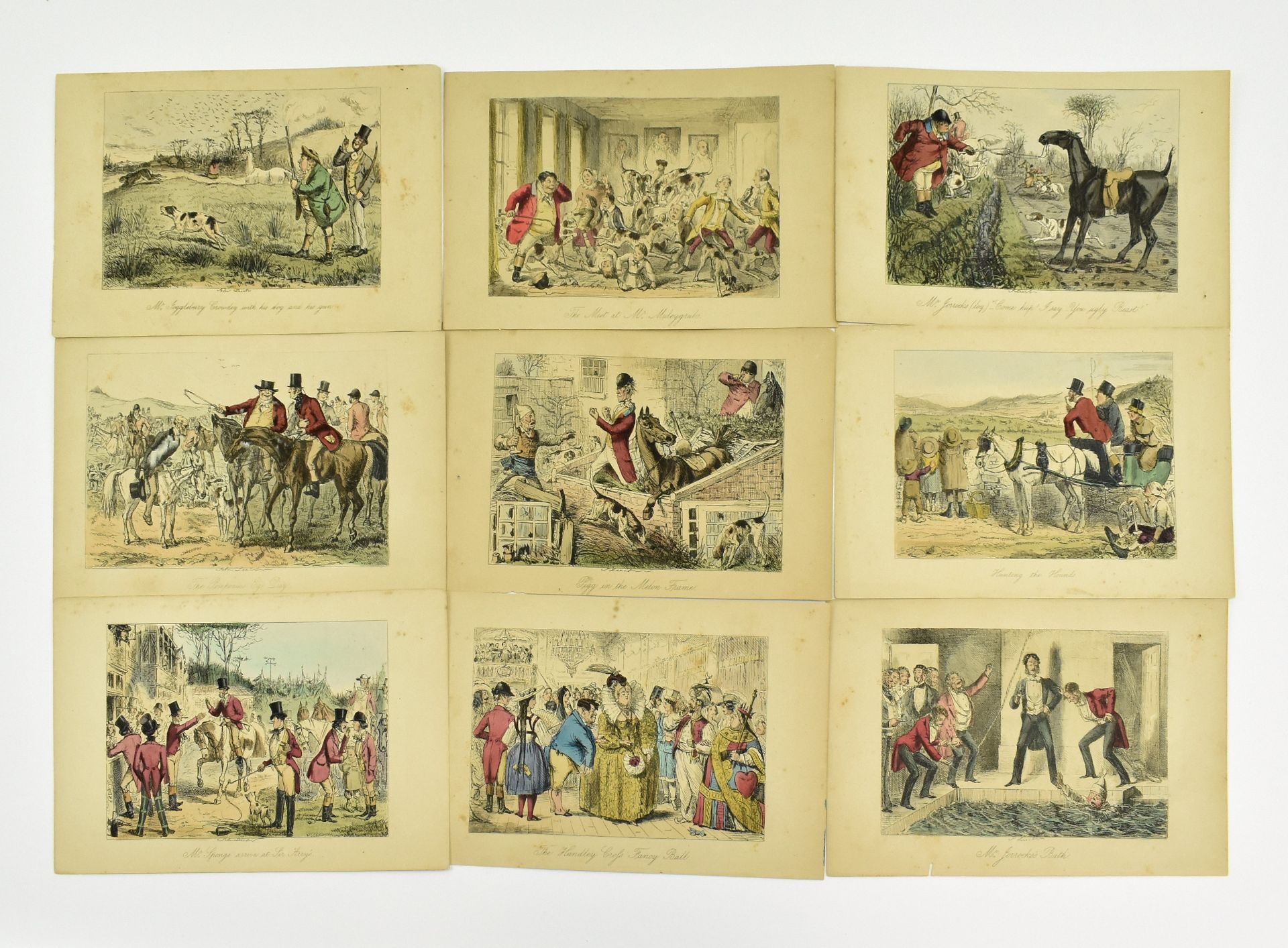 28 VICTORIAN HAND COLOURED SPORTING PRINTS / ENGRAVINGS