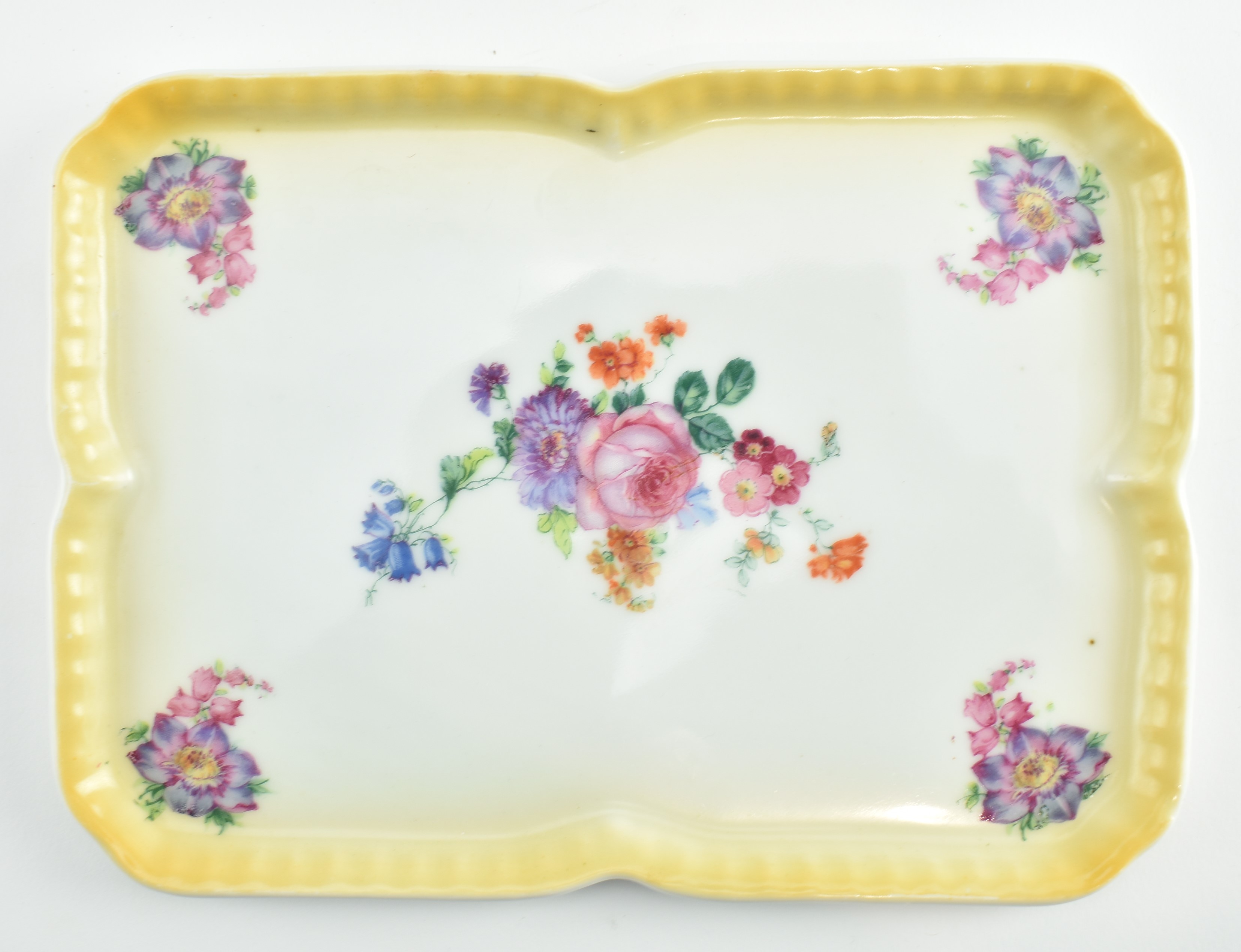 COLLECTION OF FOUR HAND PAINTED FLORAL PORCELAIN PIECES - Image 3 of 10