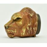 VICTORIAN COLD PAINTED BRASS LION'S HEAD SNUFF BOX