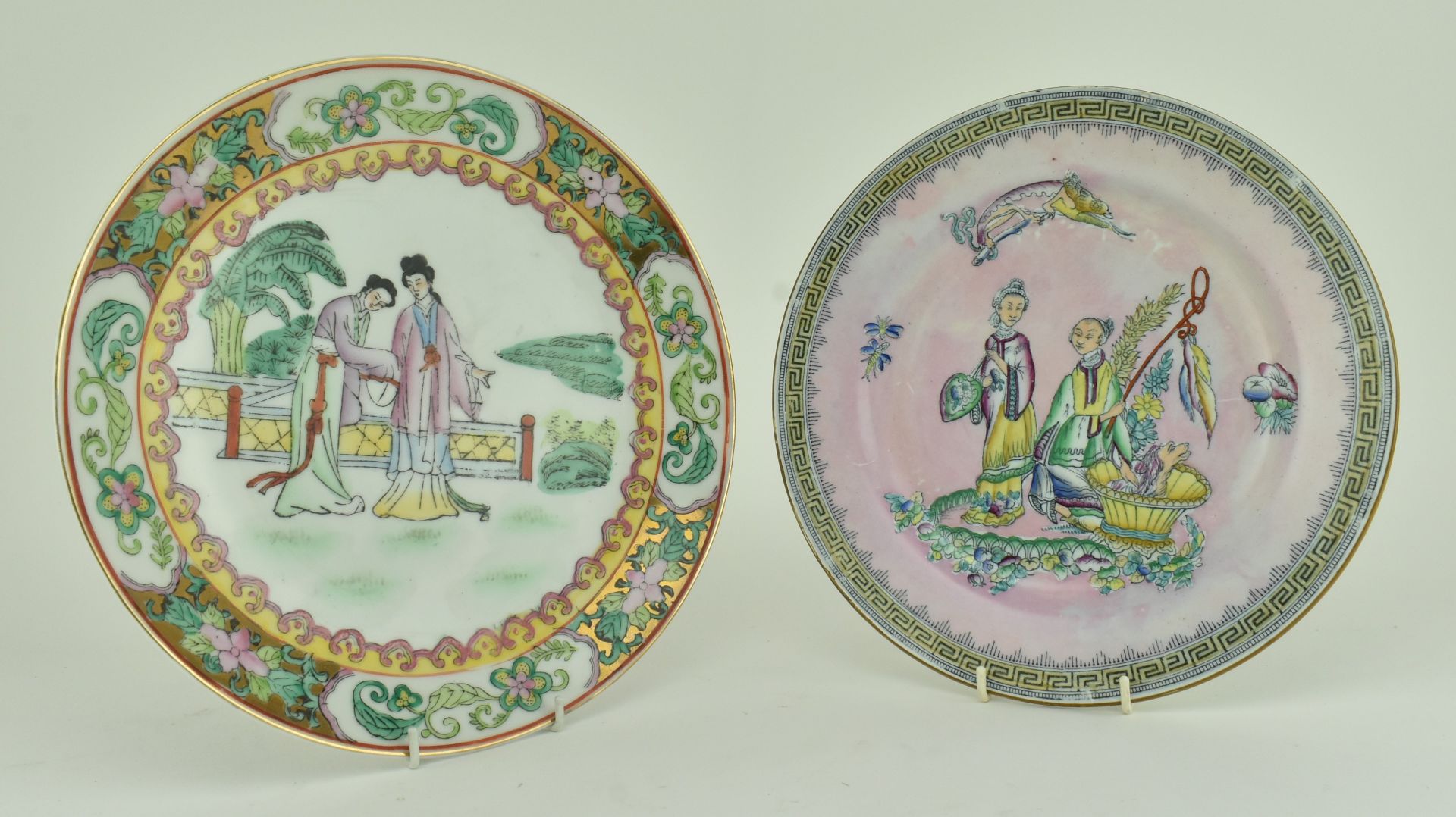 TWO 20TH CENTURY CHINESE FAMILLE ROSE PLATES