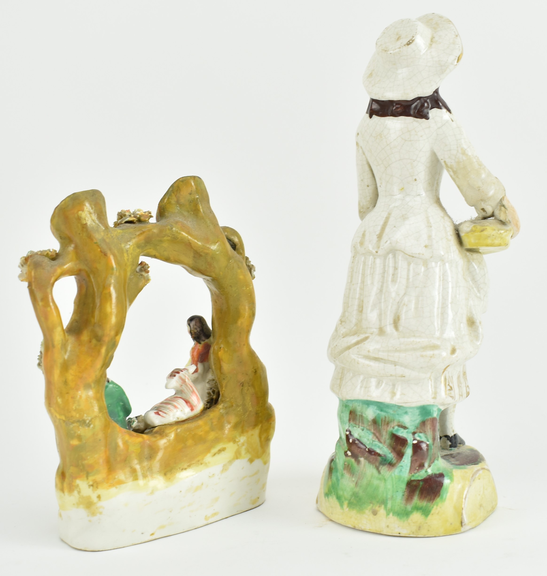 COLLECTION OF FIVE STAFFORDSHIRE SPILL VASES AND FIGURINES - Image 6 of 13