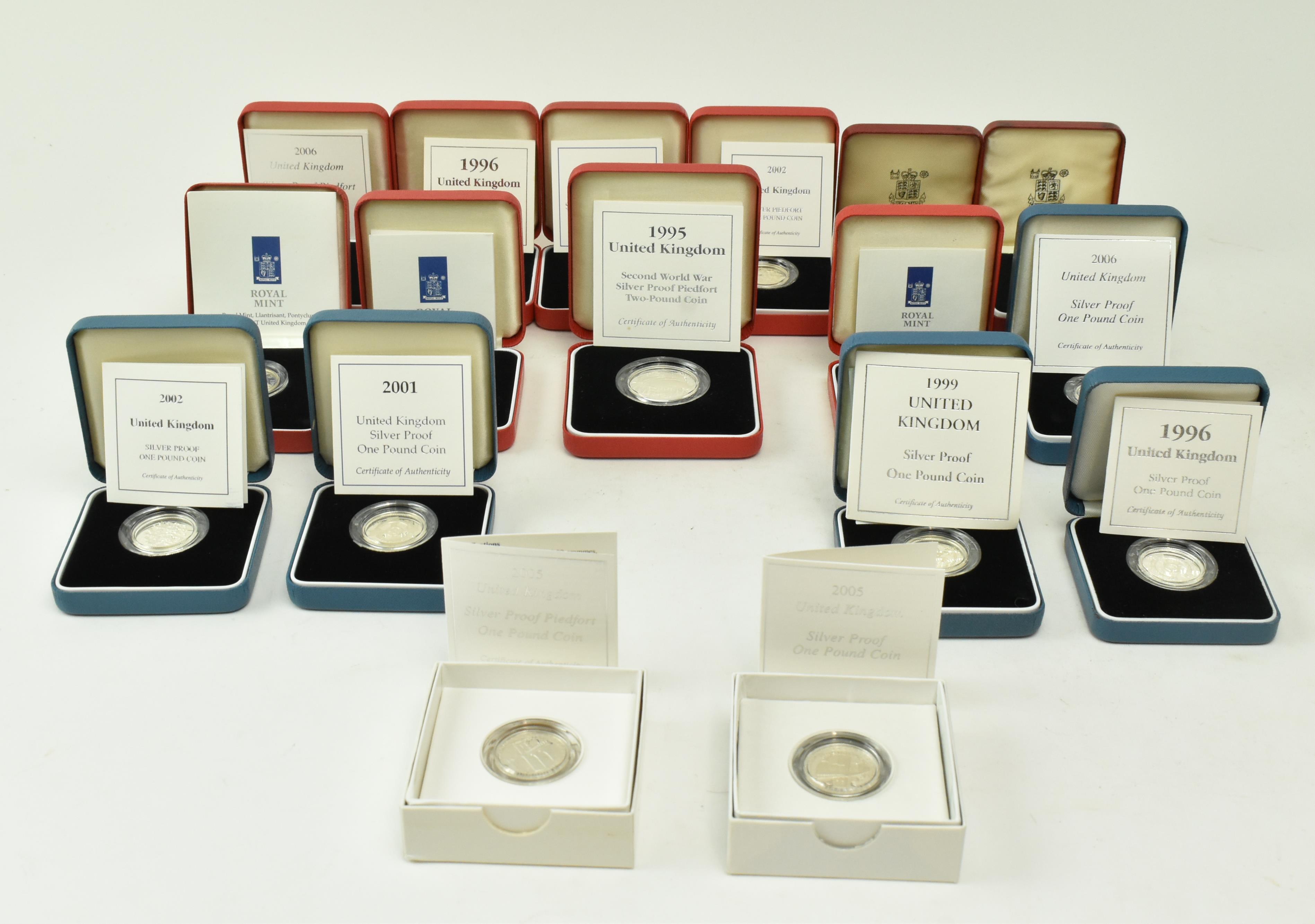 ROYAL MINT SILVER PROOF COLLECTION OF 17 ONE POUND COINS