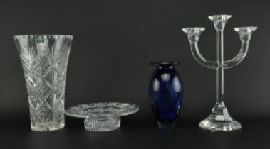 COLLECTION OF VINTAGE CUT GLASS & STUDIO ART GLASS ITEMS