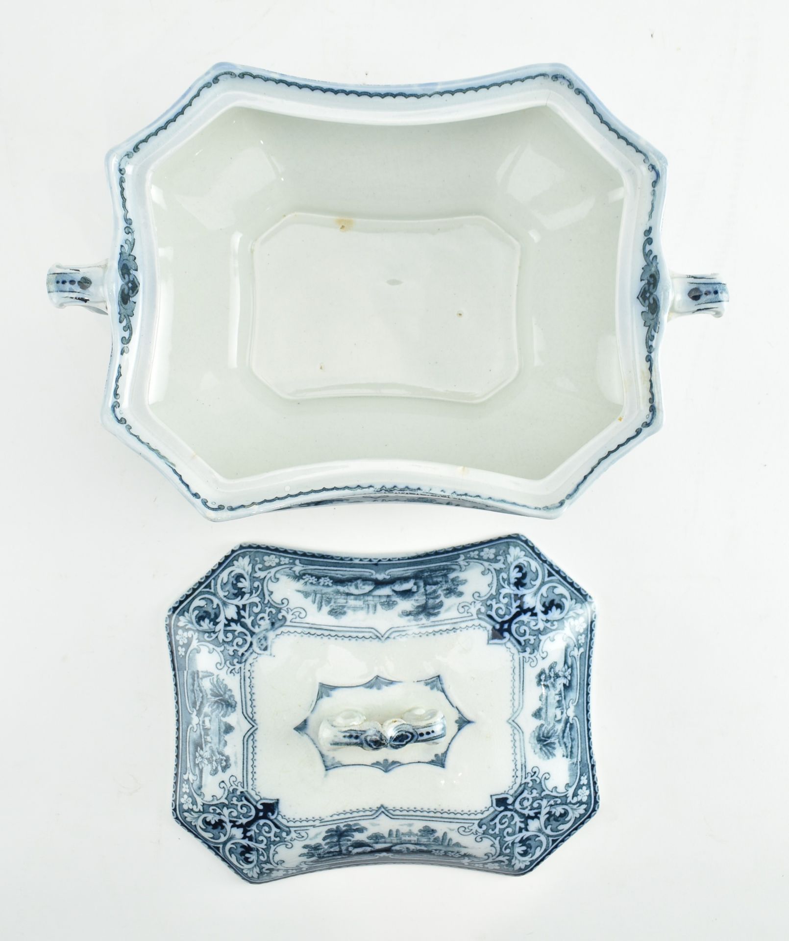 SPODE & BURSLEM - BLUE AND WHITE BAKING DISHES & TUREEN - Image 8 of 12