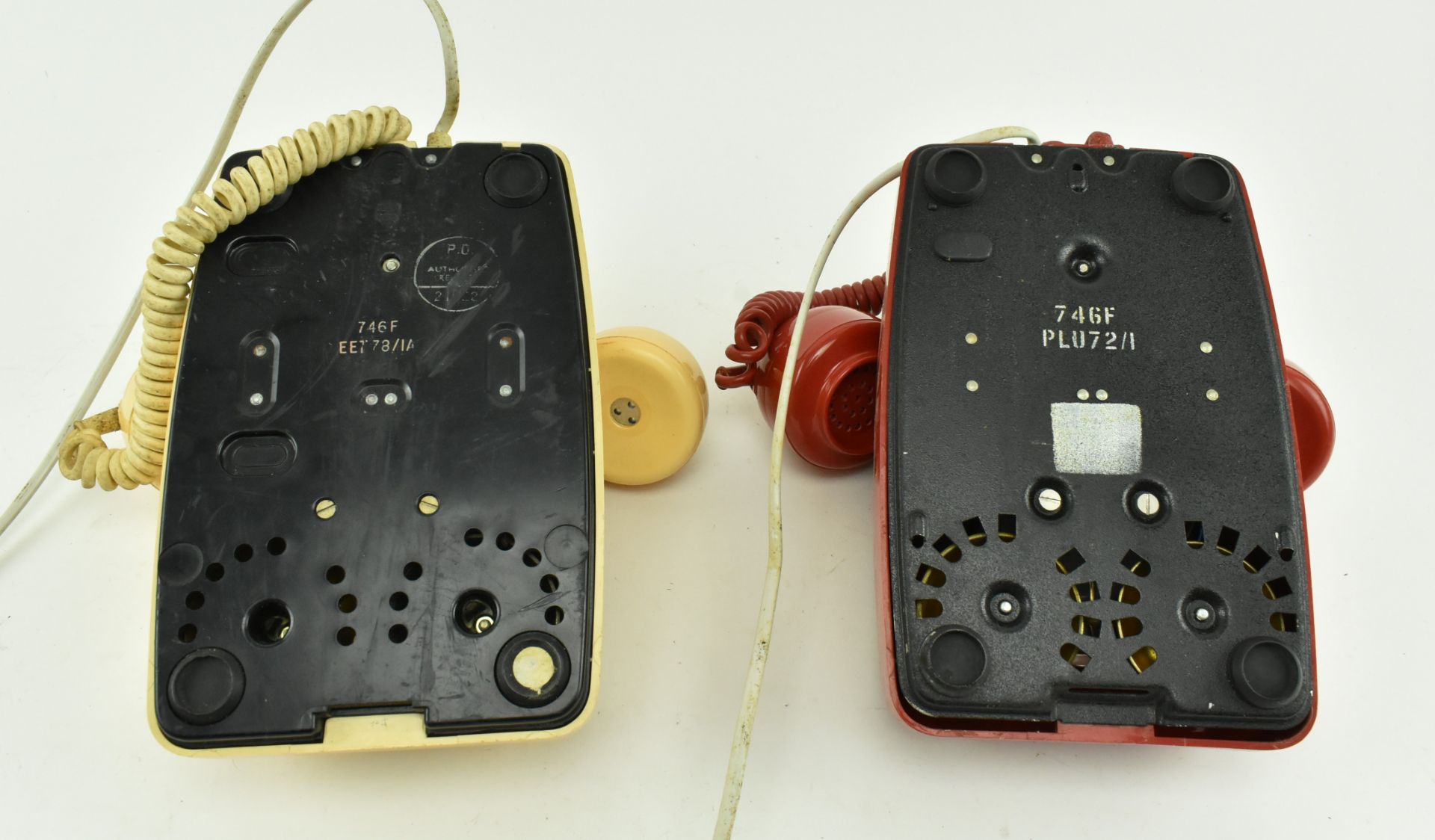 TWO VINTAGE G. P. O. ROTARY DIAL TELEPHONES, ONE RED ONE CREAM - Image 7 of 7