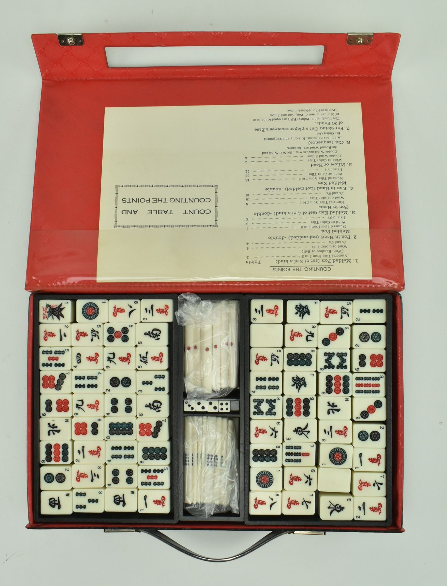 CASED MAHJONG SET AND TWELVE CASED CLOISONNE CHOPSTICKS - Image 4 of 8