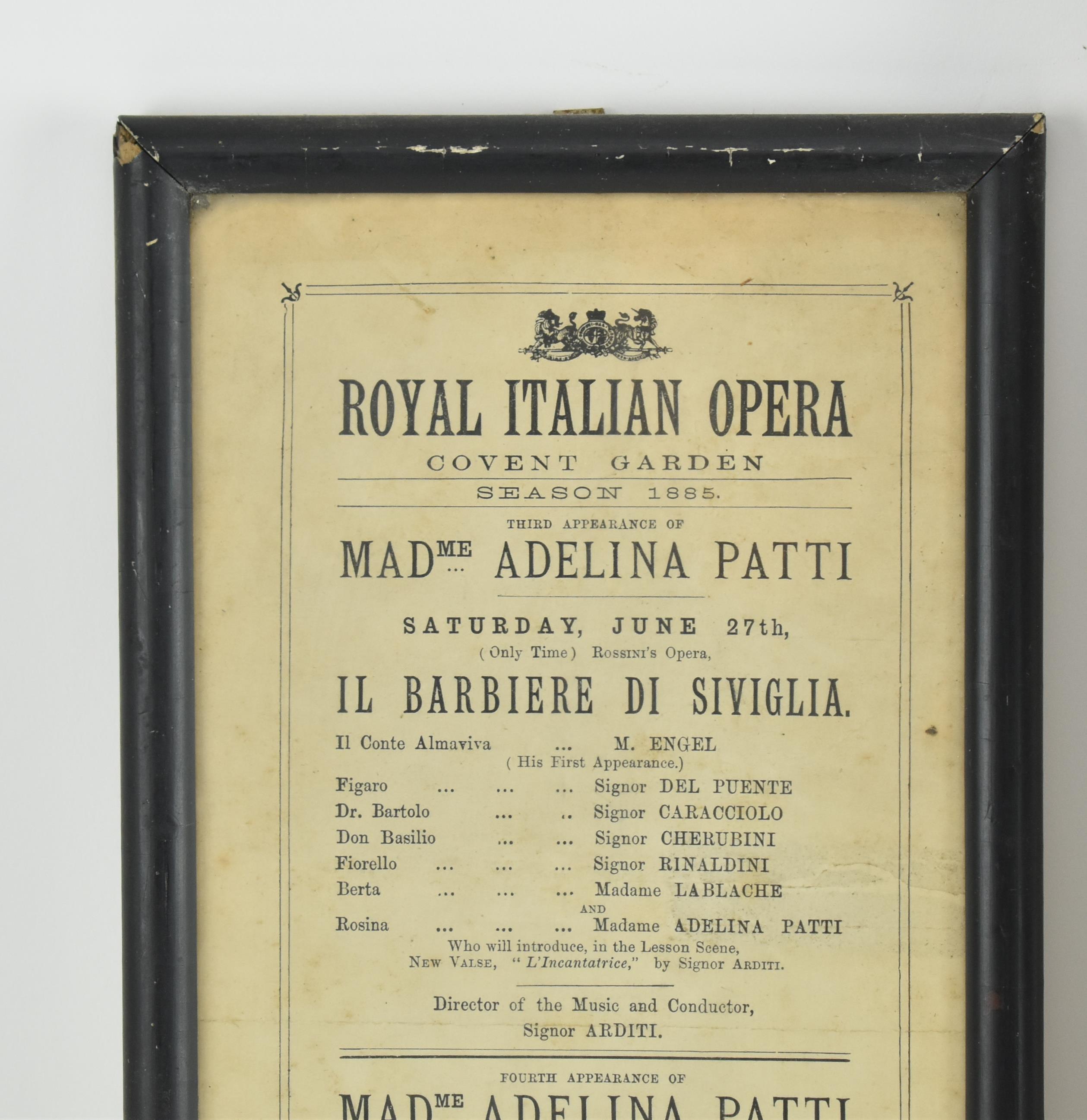 TWO VICTORIAN ROYAL ITALIAN OPERA PROGRAMMES, FRAMED - Image 5 of 6