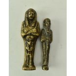 TWO EGYPTIAN GRAND TOUR SOLID BRASS FIGURINES OF PHARAOHS