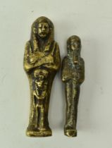 TWO EGYPTIAN GRAND TOUR SOLID BRASS FIGURINES OF PHARAOHS