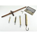 COLLECTION OF SALTERS SPRING BALANCE BRASS & PEWTER SCALES